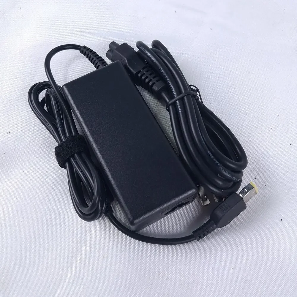 FCC 65W 20V 3.25A Laptop Charger AC Adapter USB Square Tip for Lenovo